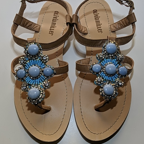 beaded flat sandals